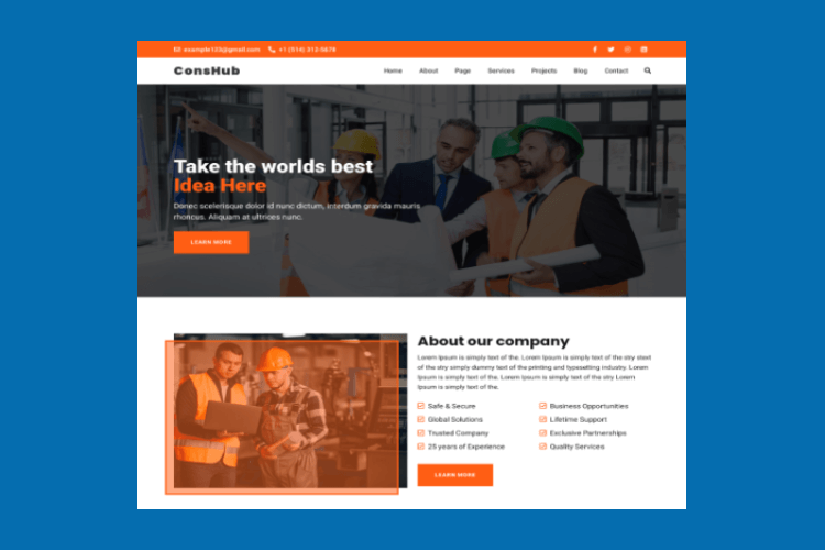 consthub - construction html template