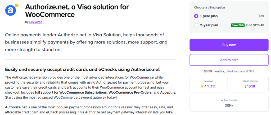 Best WooCommerce Payment Gateways in {{year}}(Compared by Fees, Features, and Fit) 7 Authorize net a payment gateway for WooCommerce