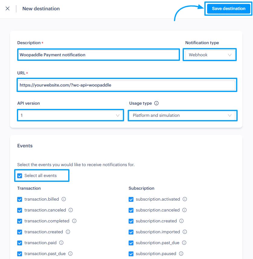 How to Sell PDFs Online With Paddle in WooCommerce 15 notification save destination