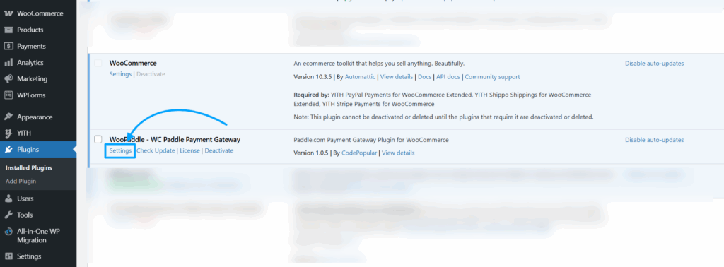 woopaddle payment settings