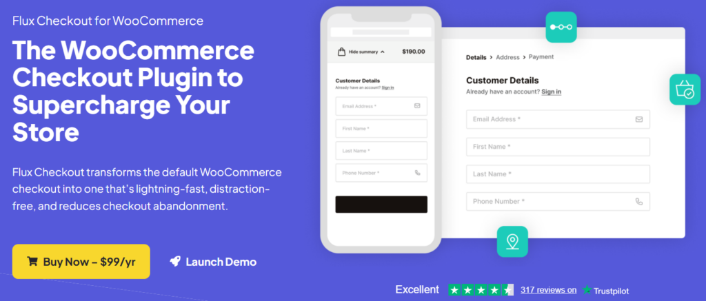 10 Fastest One Page Checkout for WooCommerce Plugins ({{year}} Edition) 9 Flux Checkout for WooCommerce