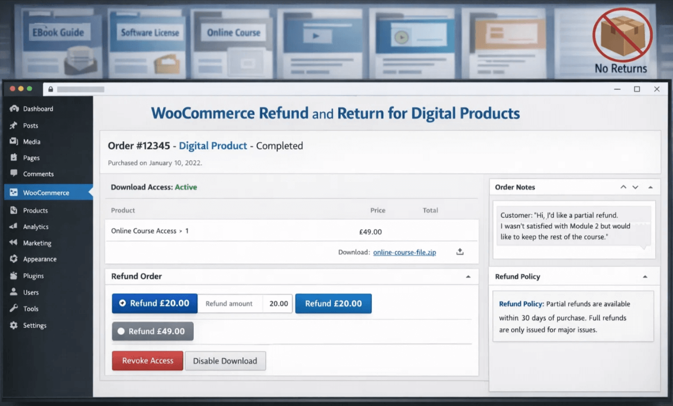How to Process a WooCommerce Refund and Return for Digital Products