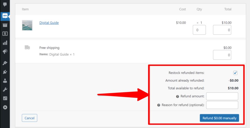 How to Process a WooCommerce Refund and Return for Digital Products 5 Manual WooCommerce Refund