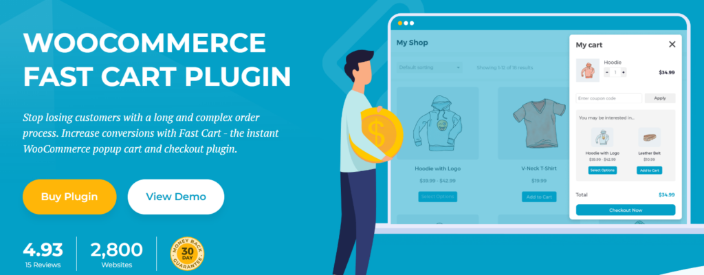 10 Fastest One Page Checkout for WooCommerce Plugins ({{year}} Edition) 4 WooCommerce fast cart plugin for one page quick checkout for woocommerce.png