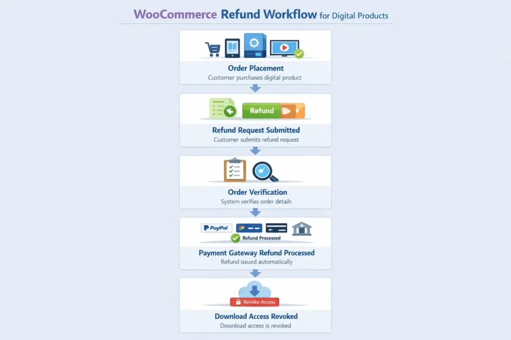 How to Process a WooCommerce Refund and Return for Digital Products 3 WooCommerce refund workflow for digital products