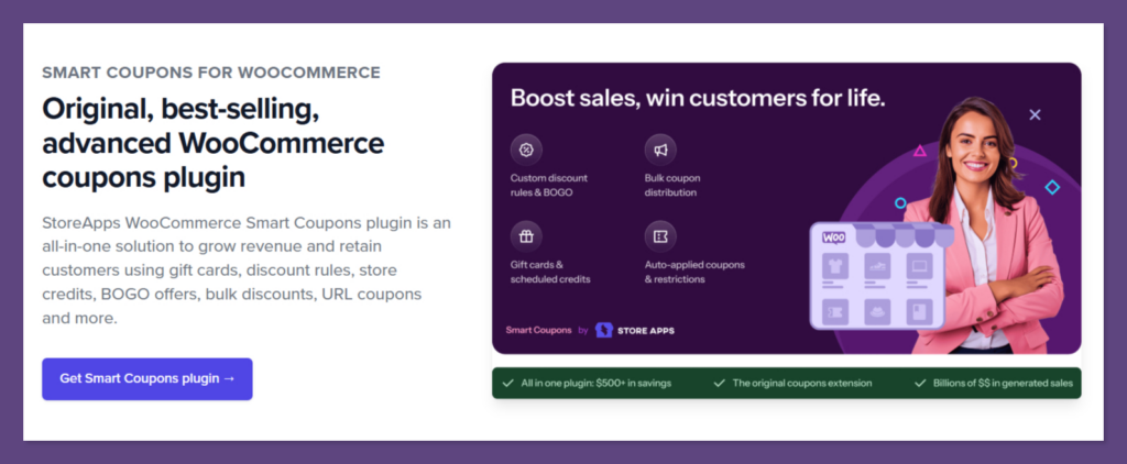 Top 10 WordPress Coupon Code Plugins to Automate WooCommerce Discounts 6 Smart Coupons by StoreApps as a WordPress coupon code plugin