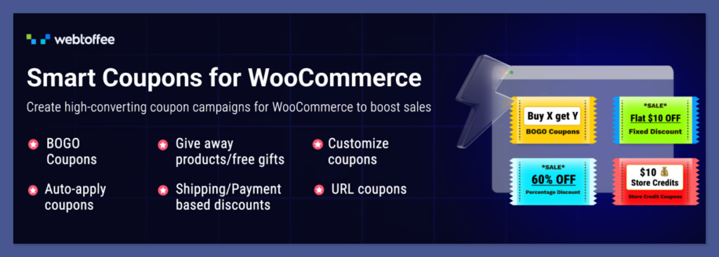Top 10 WordPress Coupon Code Plugins to Automate WooCommerce Discounts 4 Smart Coupons for WooCommerce as a WordPress coupon code plugin