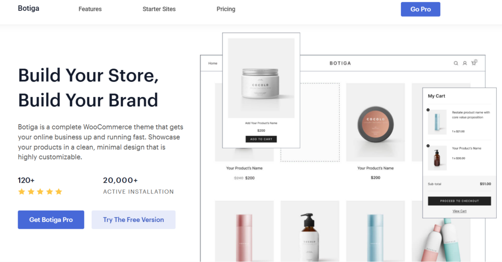 10 Best WooCommerce Themes for Selling Digital Products in {{year}} 8 Botiga theme for selling digital prodcts in WooCommerce