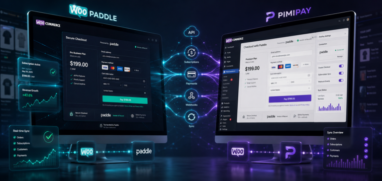 Best Paddle WooCommerce Plugin comparison betwen WooPaddle and PimiPay